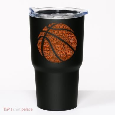 Basketball Word Text Art Tumbler