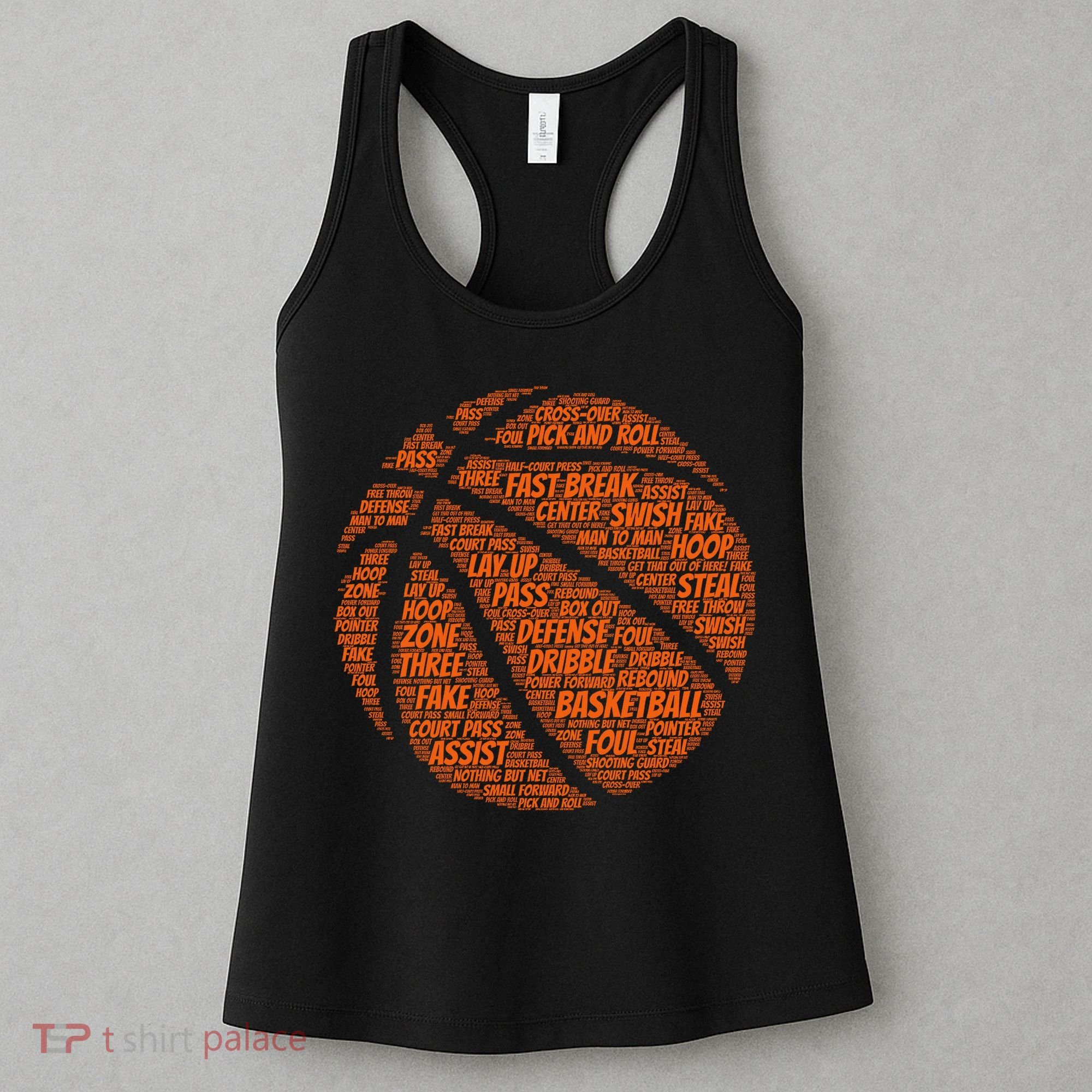 Basketball Word Text Art Women's Tank Top