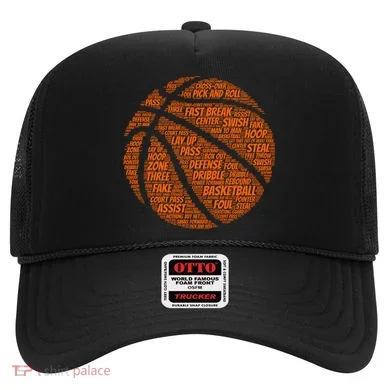 Basketball Word Text Art Hat