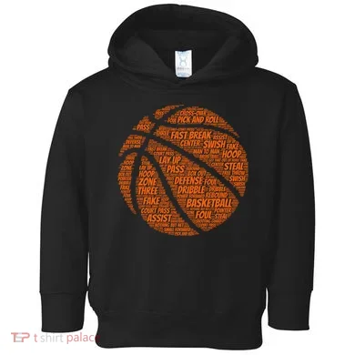 Basketball Word Text Art Toddler Hoodie
