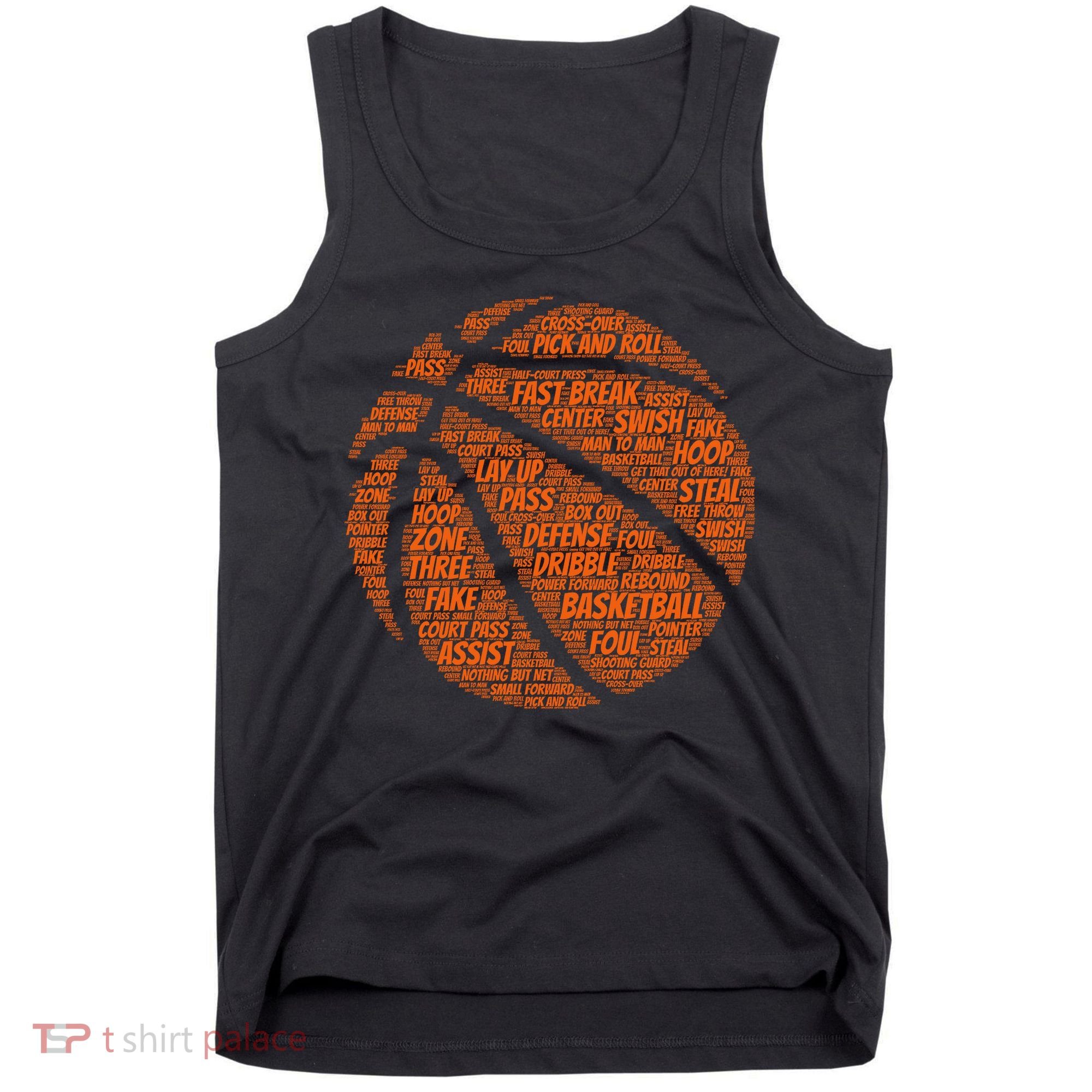 Basketball Word Text Art Tank Top