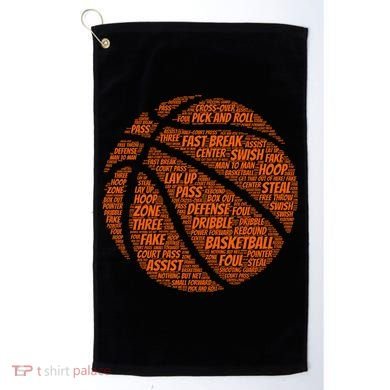 Basketball Word Text Art Golf Towel