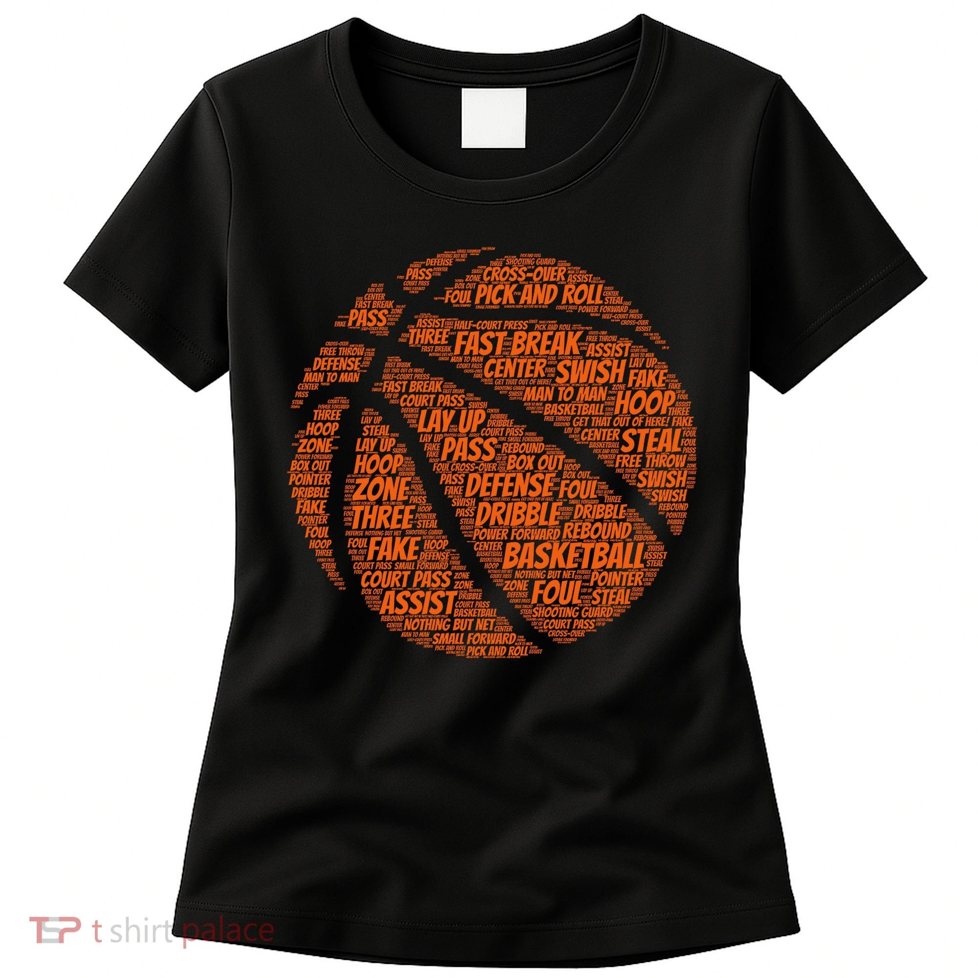 Basketball Word Text Art Women's T-Shirt