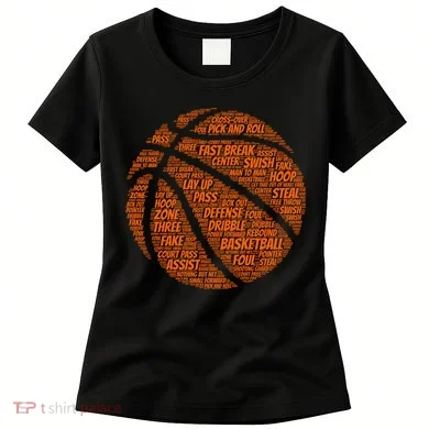 Basketball Word Text Art Women's T-Shirt