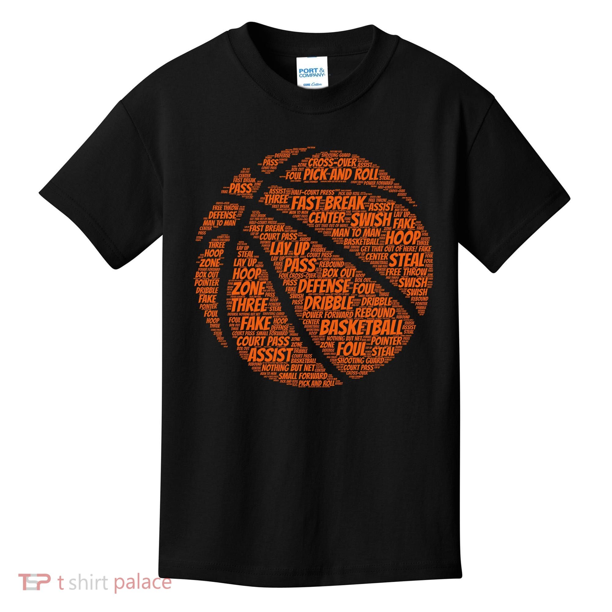 Basketball Word Text Art Kids T-Shirt