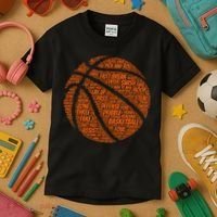Basketball Word Text Art Kids T-Shirt thumb 3