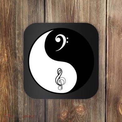 Bass & Treble Yin Yang Signs Coaster