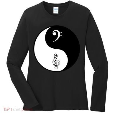 Bass & Treble Yin Yang Signs Women's Long Sleeve Shirt