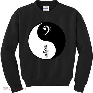 Bass & Treble Yin Yang Signs Kids Sweatshirt