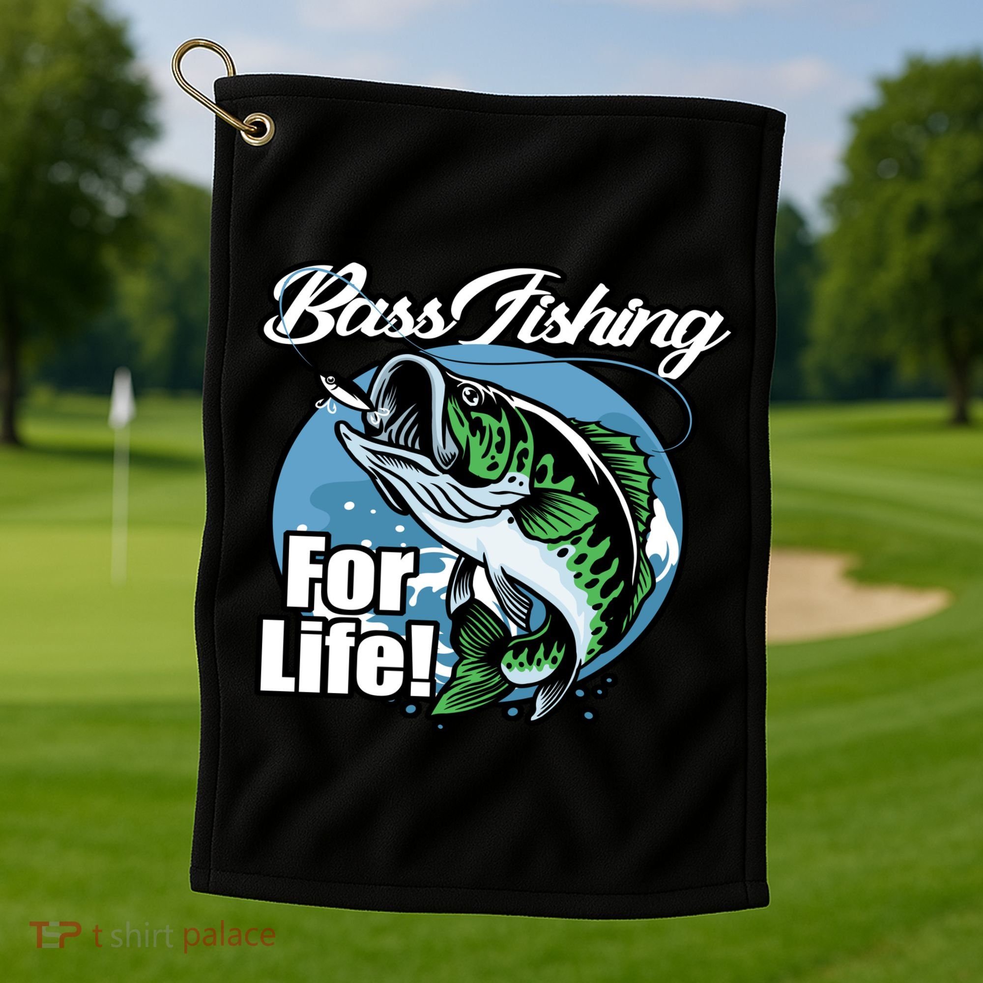 Bass Fishing For Life Golf Towel