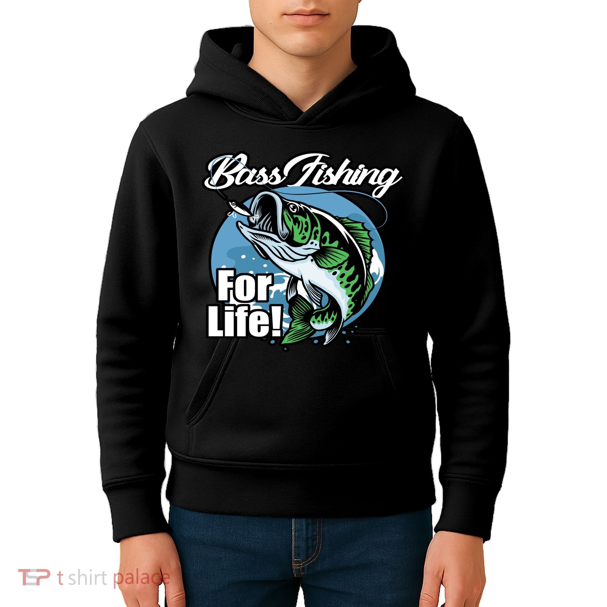 Bass Fishing For Life Kids Hoodie