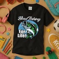 Bass Fishing For Life Kids T-Shirt thumb 3