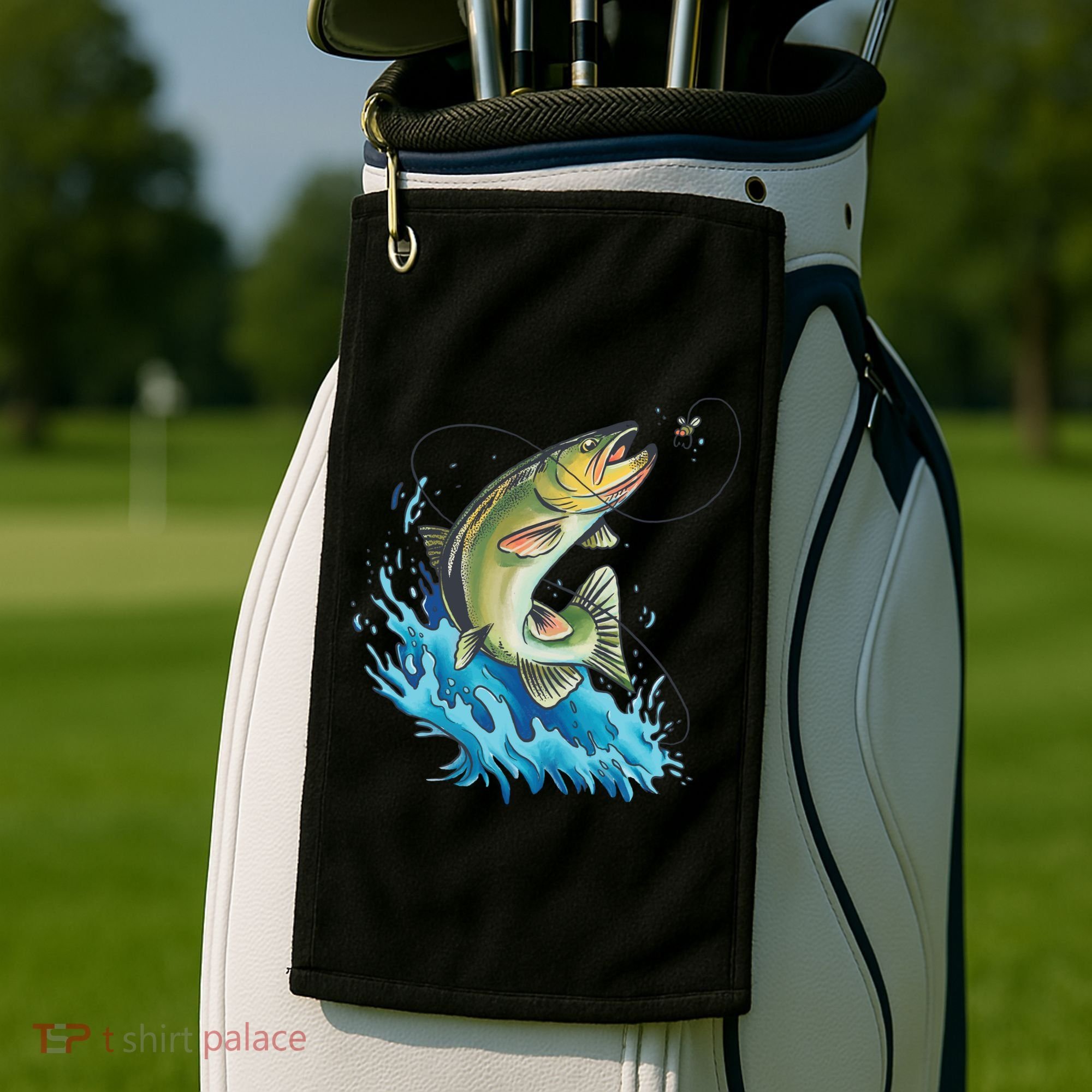 Bass Fishing Water Golf Towel