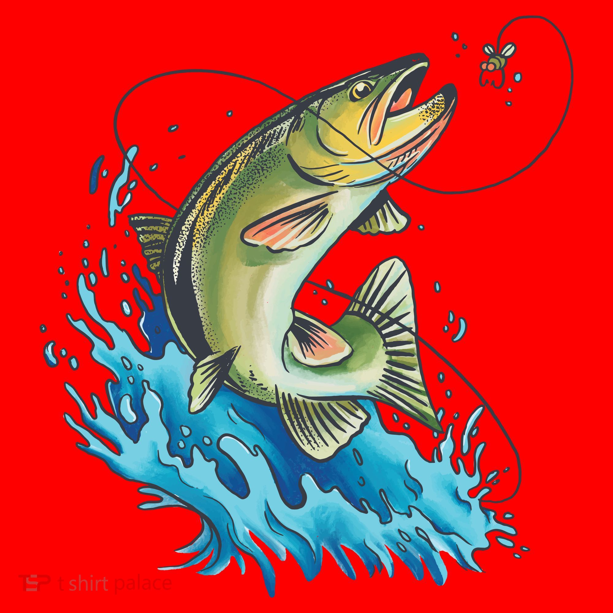 Bass Fishing Water Santa Hat