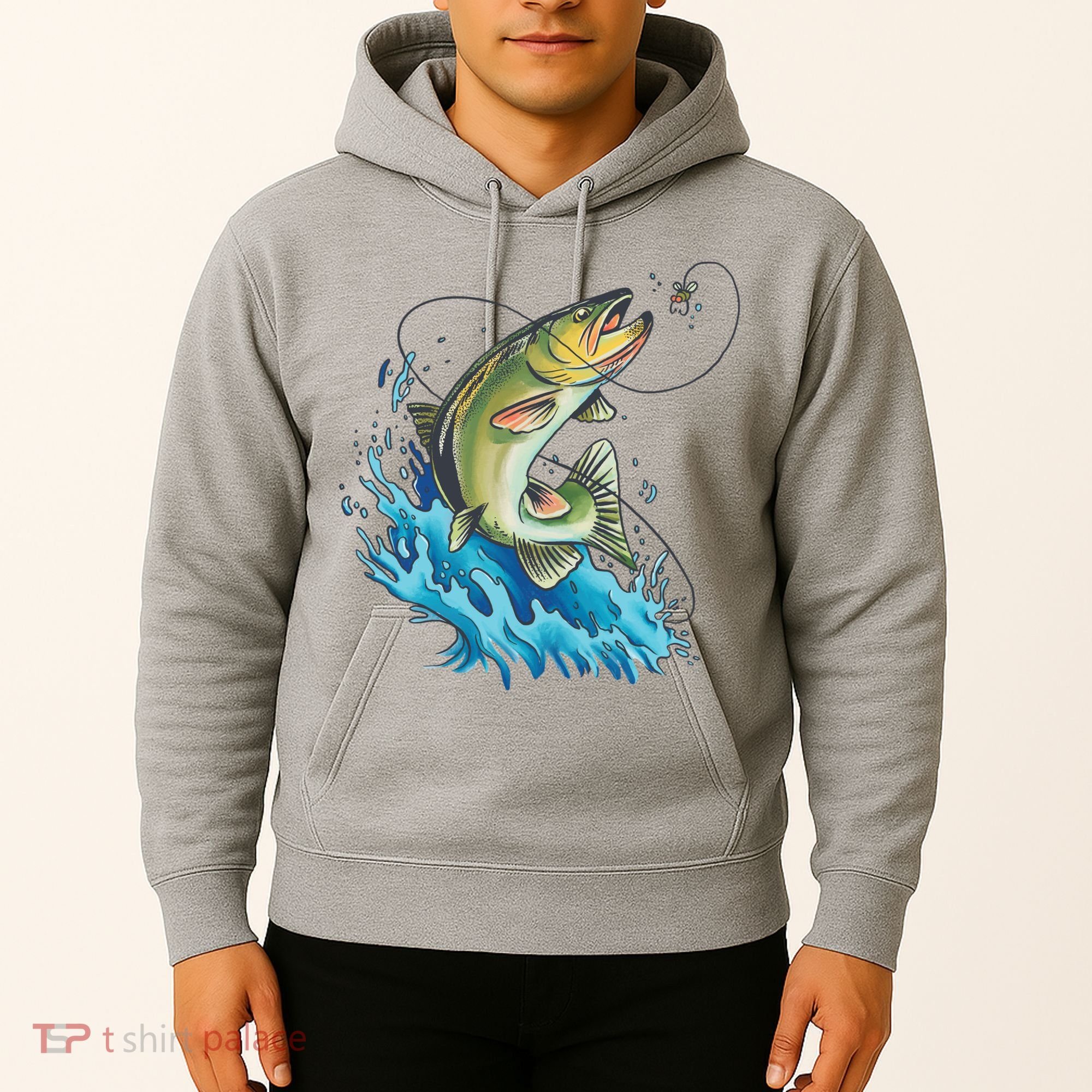 Bass Fishing Water Hoodie