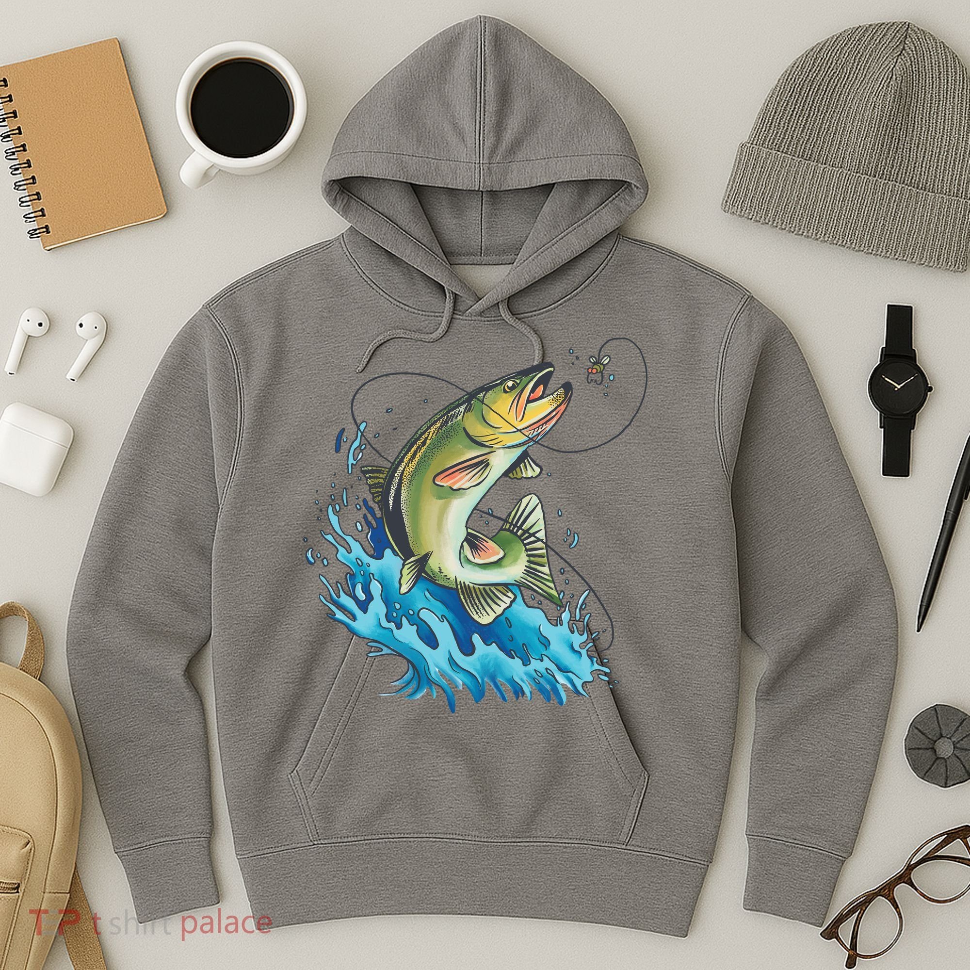 Bass Fishing Water Hoodie
