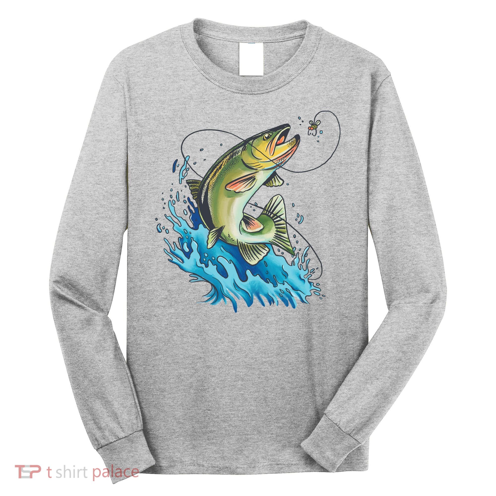 Bass Fishing Water Long Sleeve Shirt