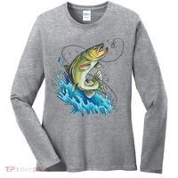 Bass Fishing Water Women's Long Sleeve Shirt thumb 0
