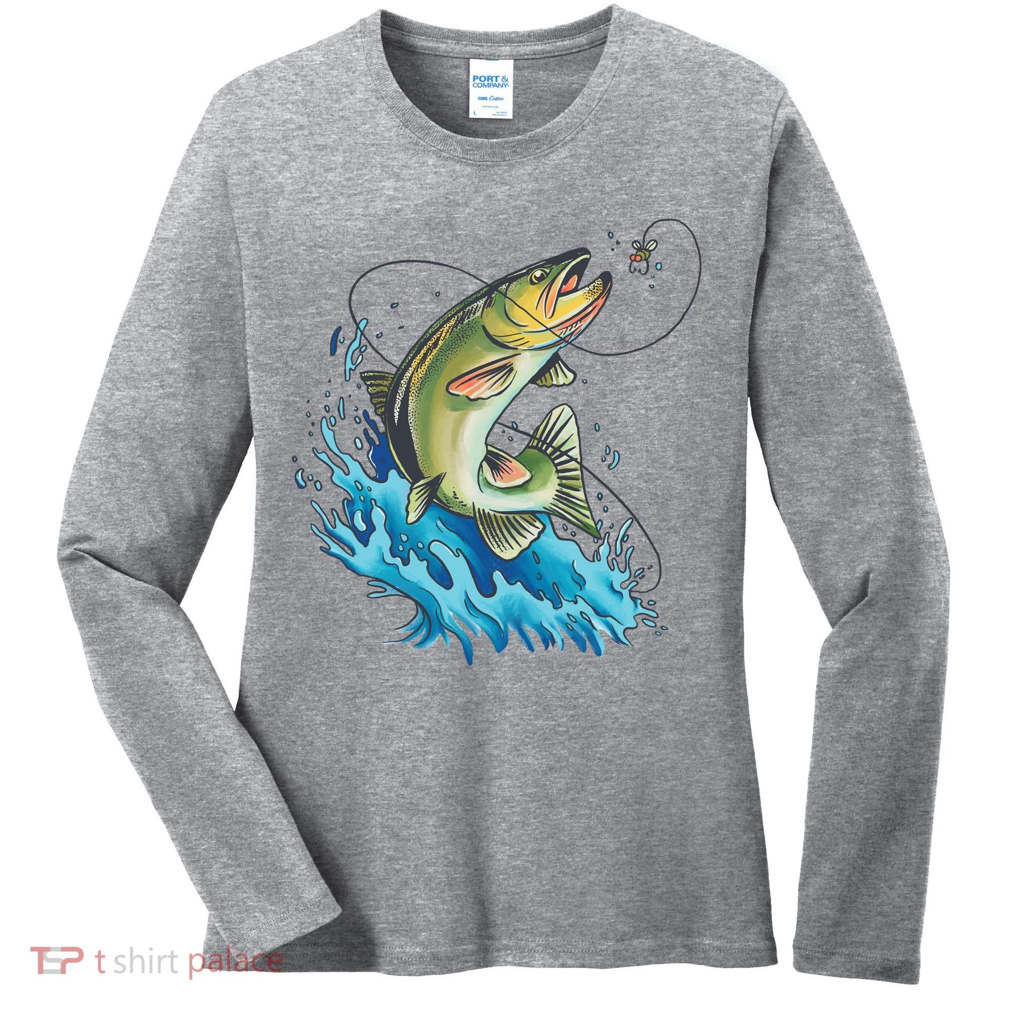 Bass Fishing Water Women's Long Sleeve Shirt