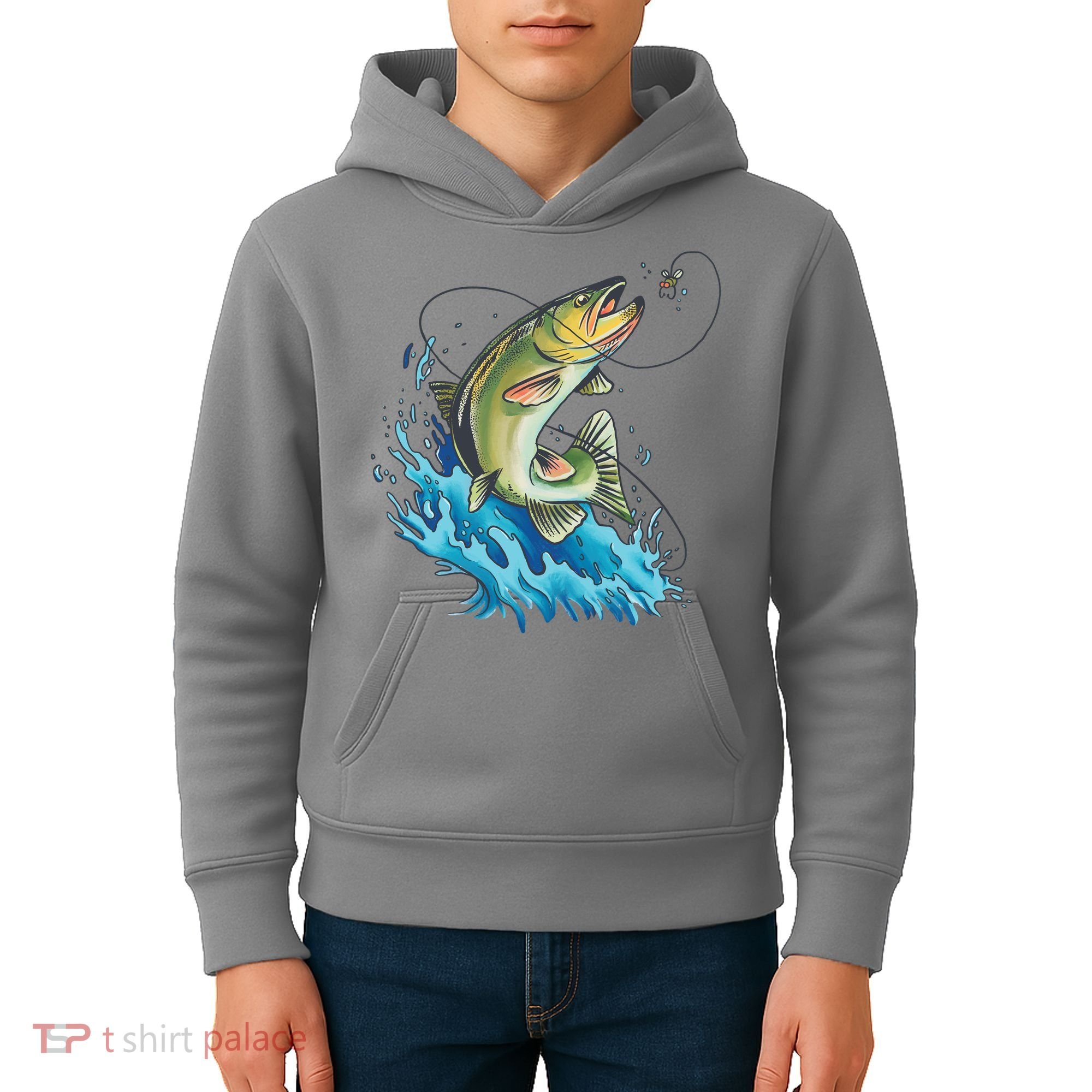 Bass Fishing Water Kids Hoodie