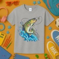 Bass Fishing Water Kids T-Shirt thumb 3