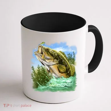 Bass In Action Coffee Mug back
