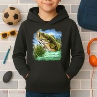 Bass In Action Kids Hoodie thumb 2
