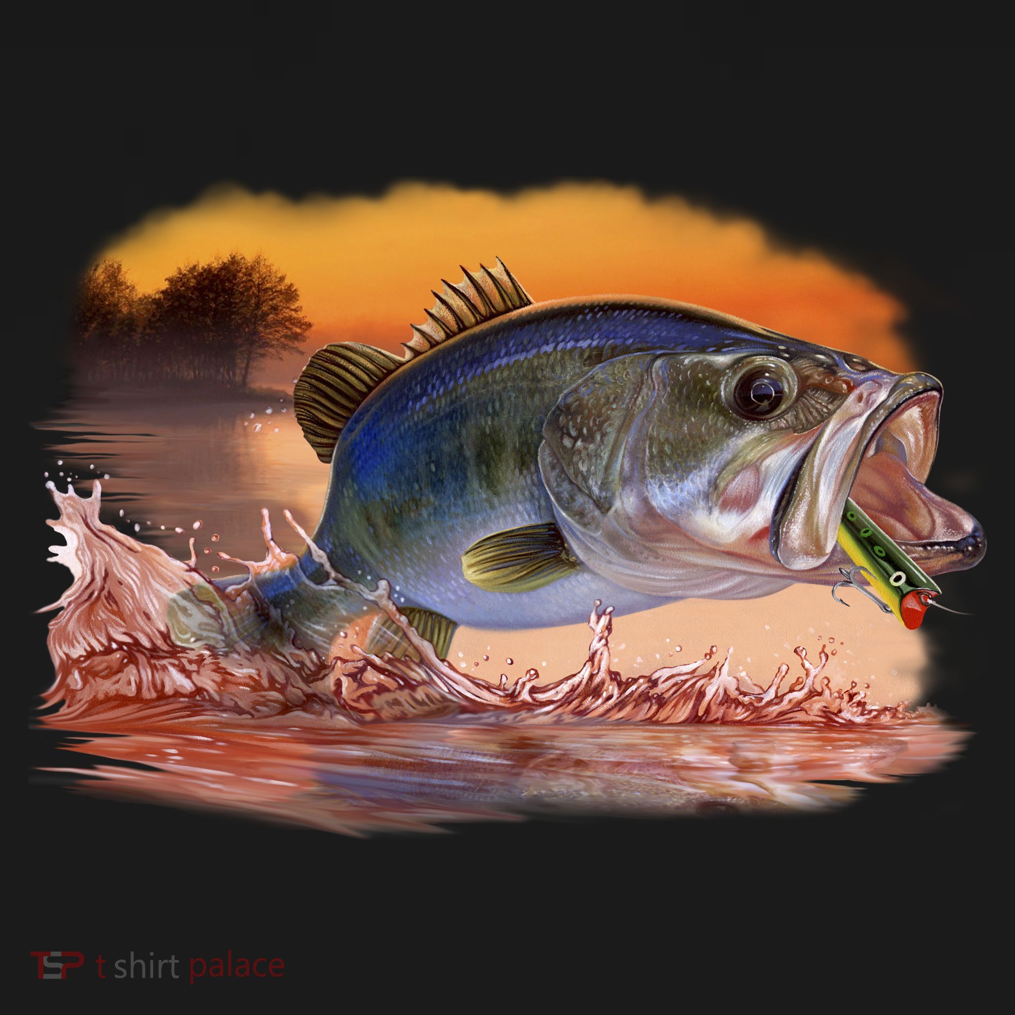 Bass Leaping Doggie Tank