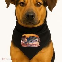 Bass Leaping USA-Made Doggie Bandana thumb 1