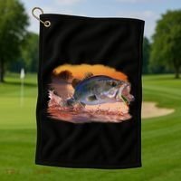 Bass Leaping Golf Towel thumb 1