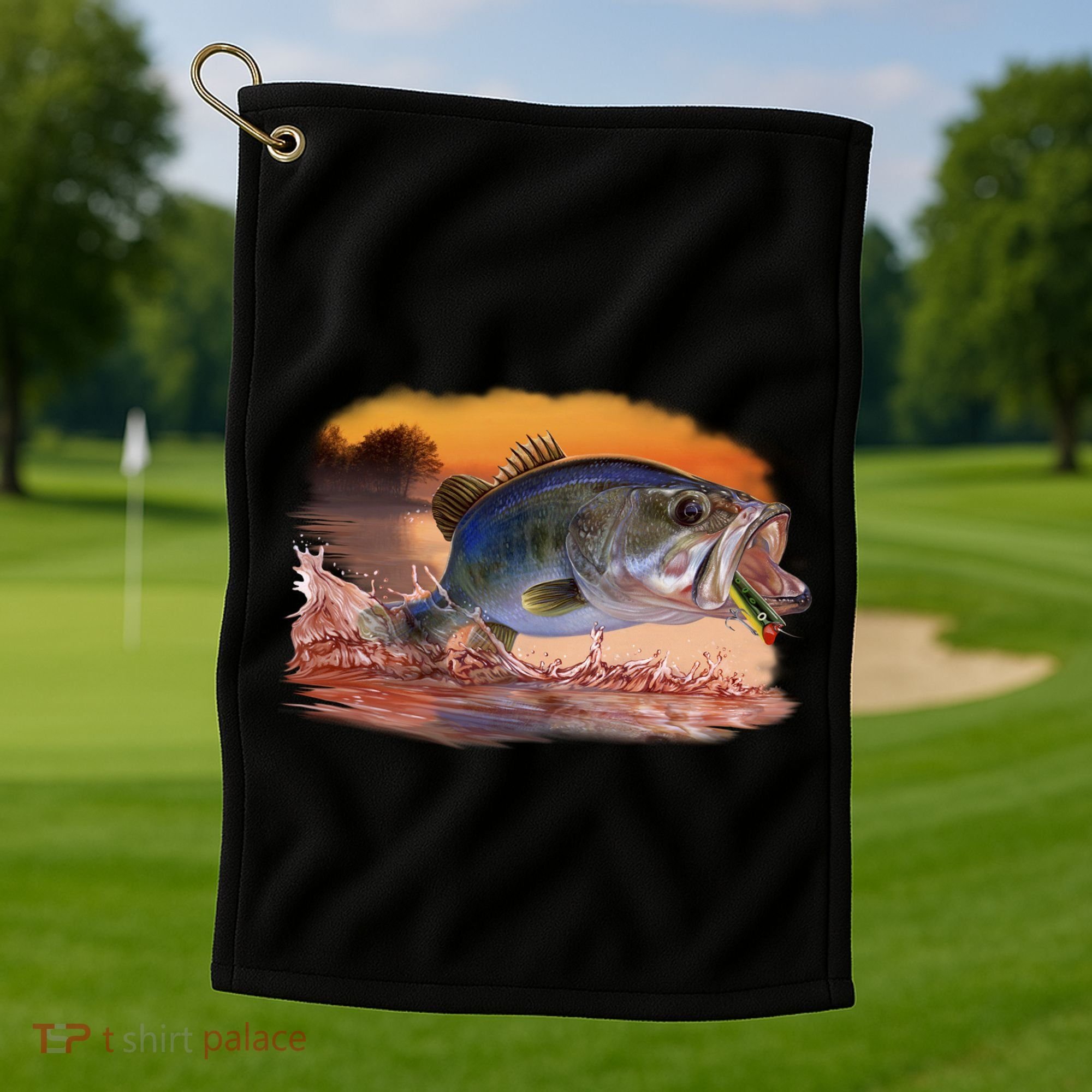 Bass Leaping Golf Towel