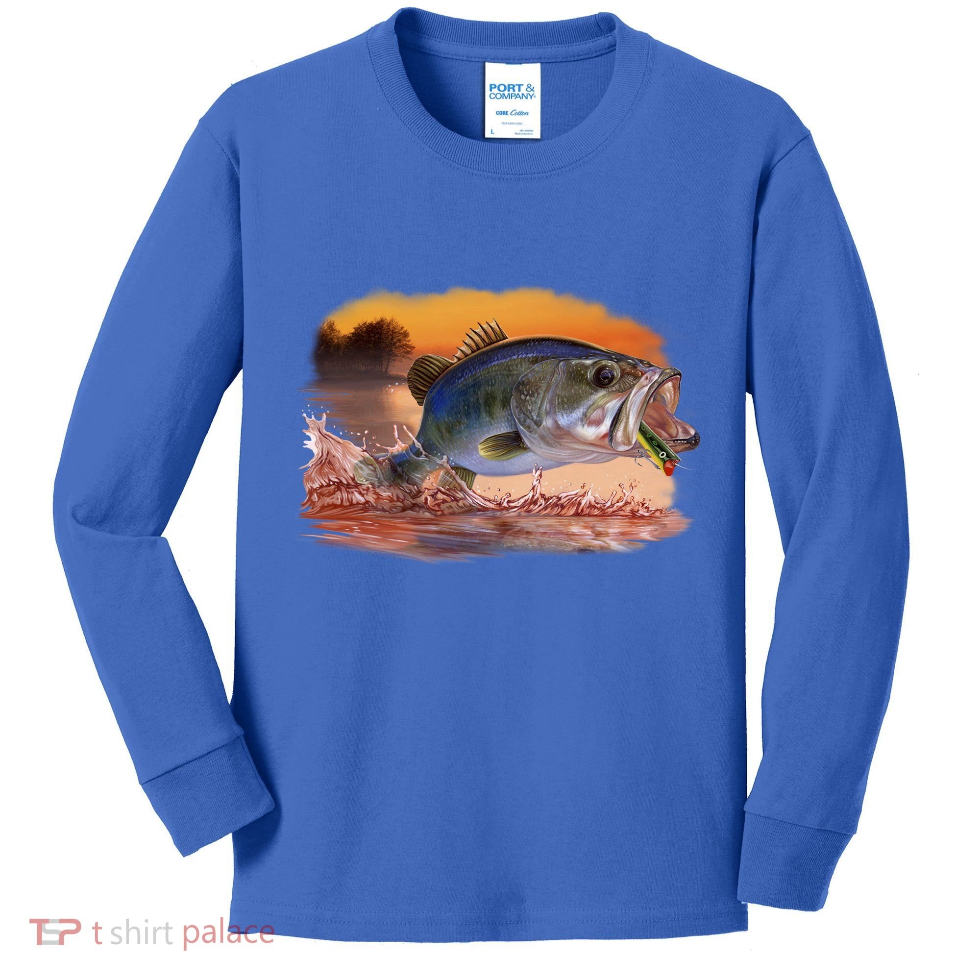 Bass Leaping Kids Long Sleeve Shirt