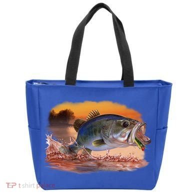 Bass Leaping Tote Bag