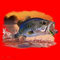 Bass Leaping Santa Hat thumb 1