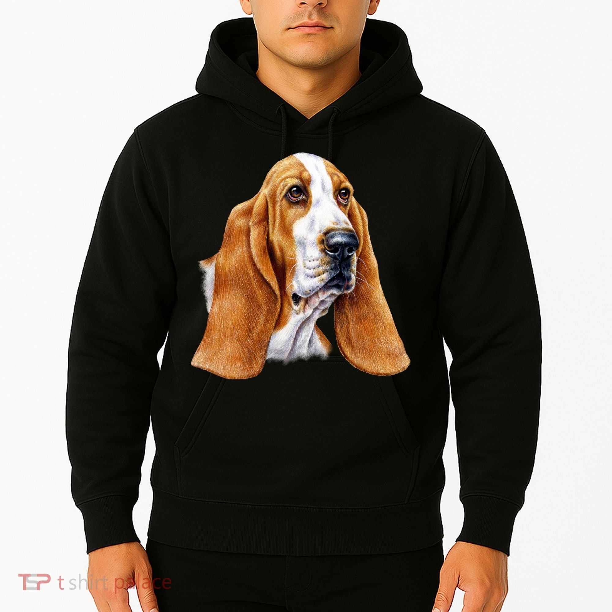 Basset Hound Face Hoodie
