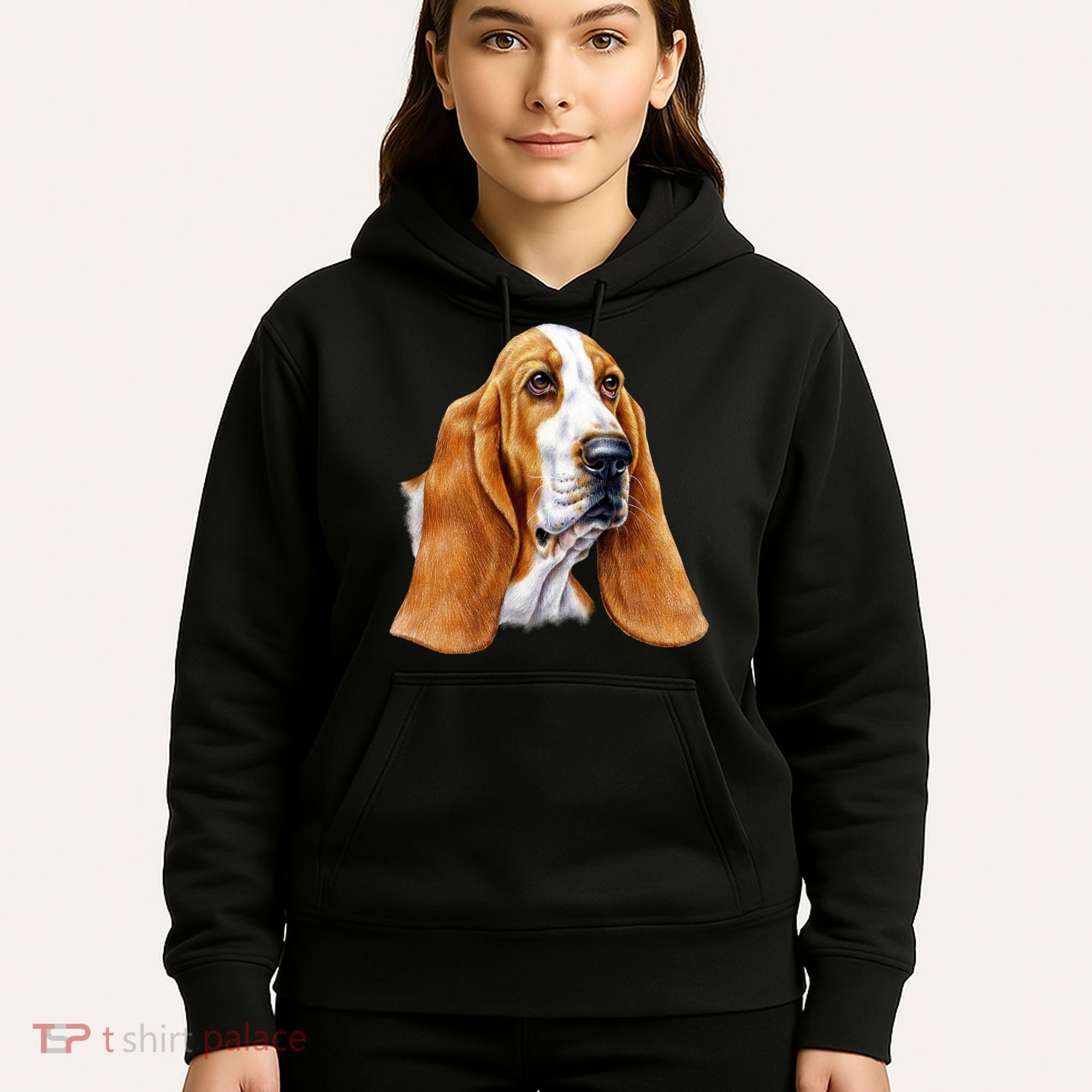 Basset Hound Face Hoodie