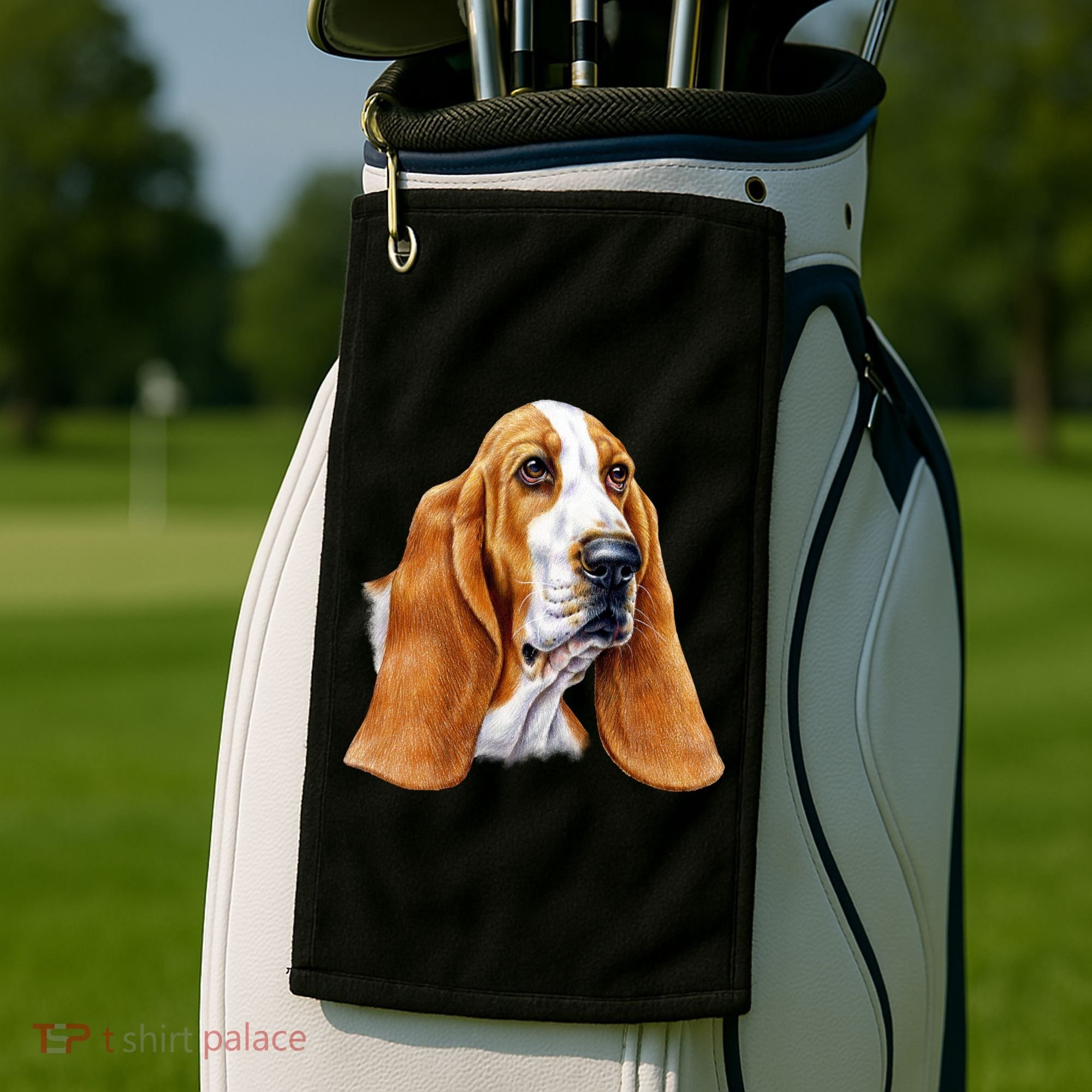 Basset Hound Face Golf Towel
