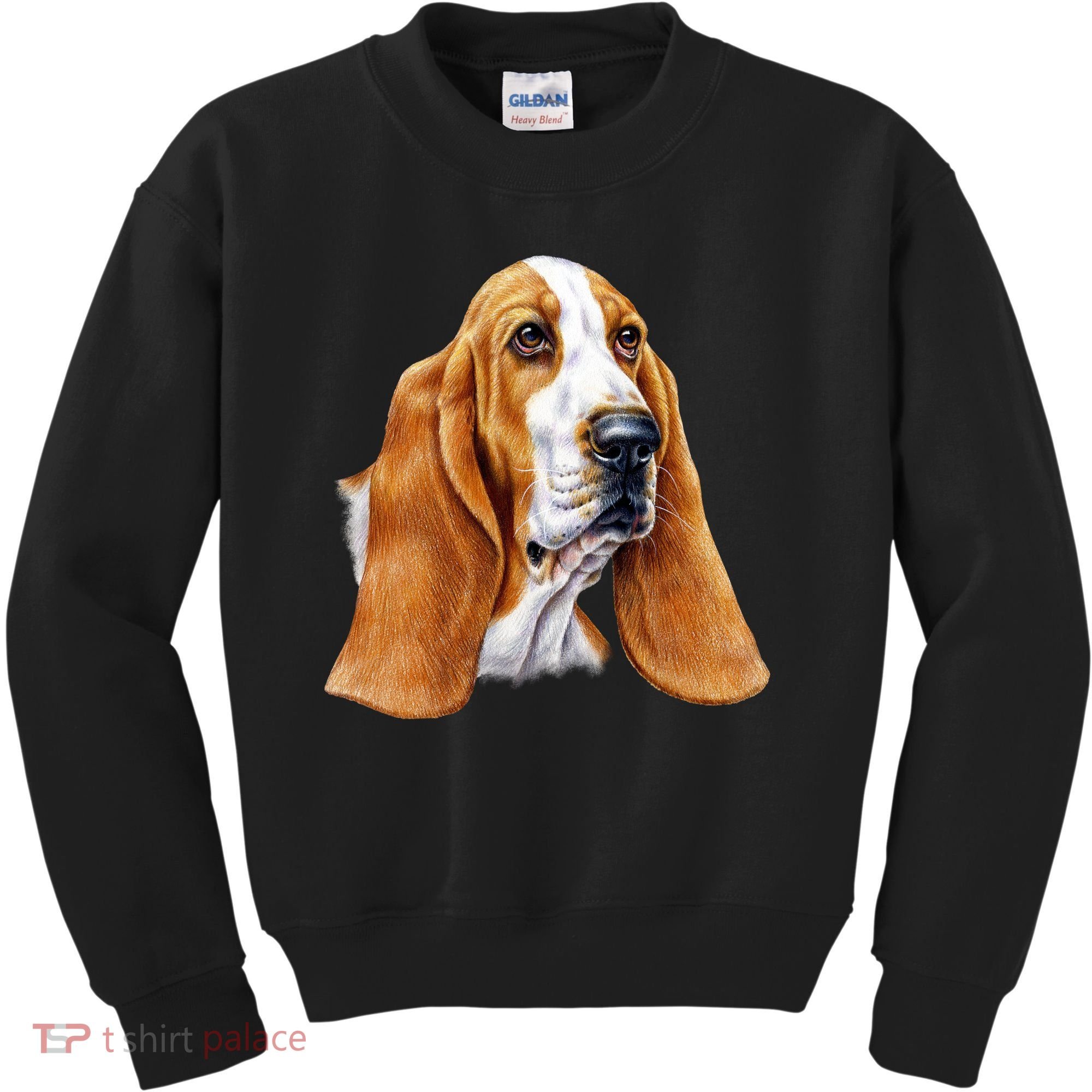 Basset Hound Face Kids Sweatshirt