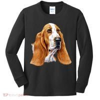 Basset Hound Face Kids Long Sleeve Shirt thumb 0