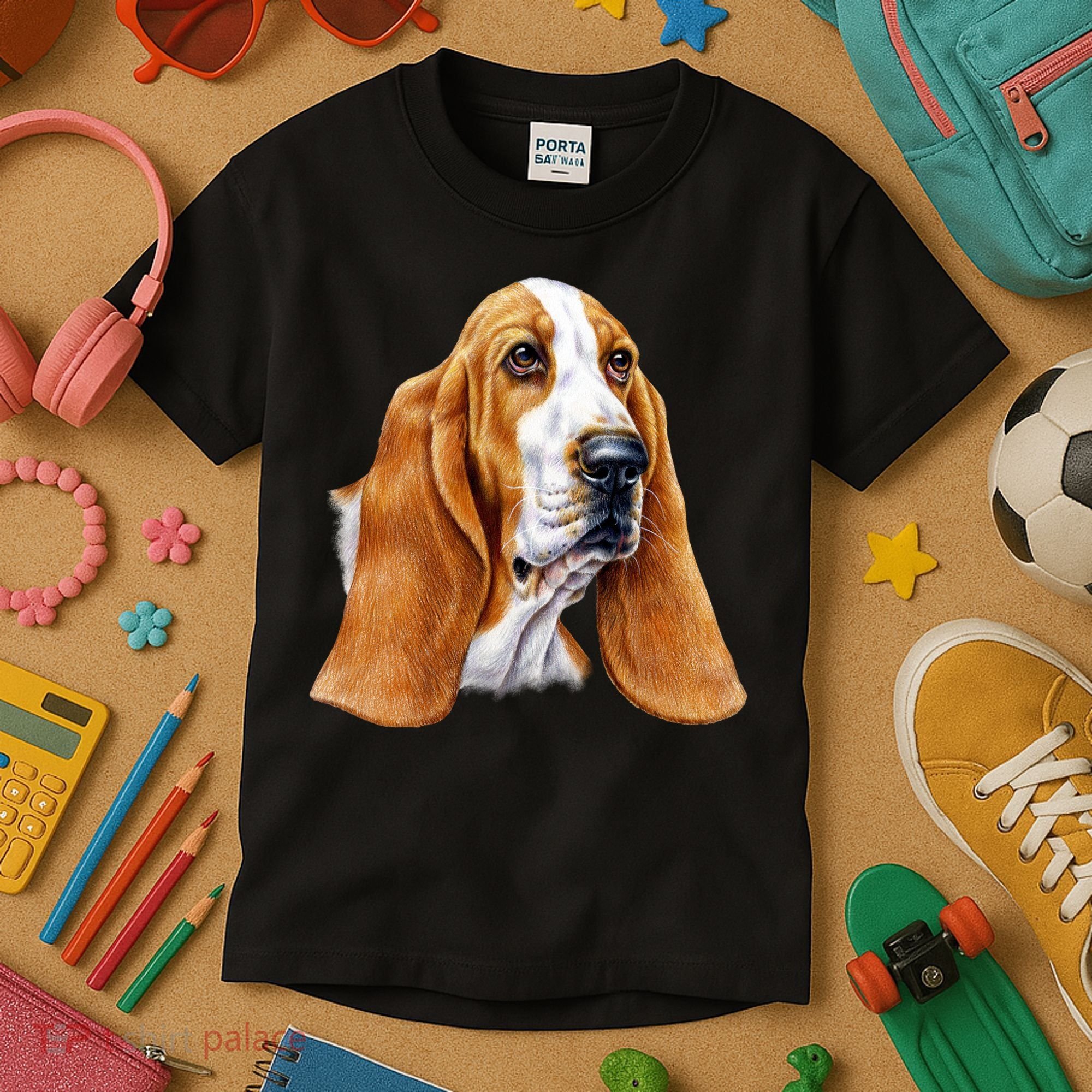 Basset Hound Face Kids T-Shirt