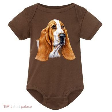 Basset Hound Face Baby Bodysuit