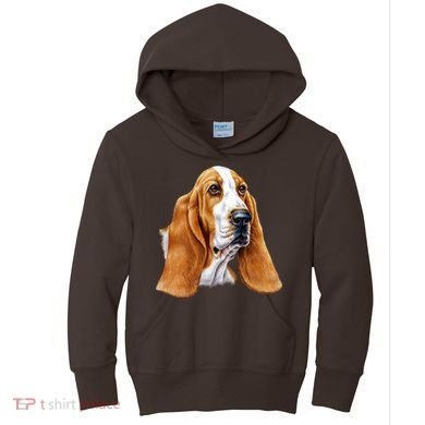 Basset Hound Face Kids Hoodie