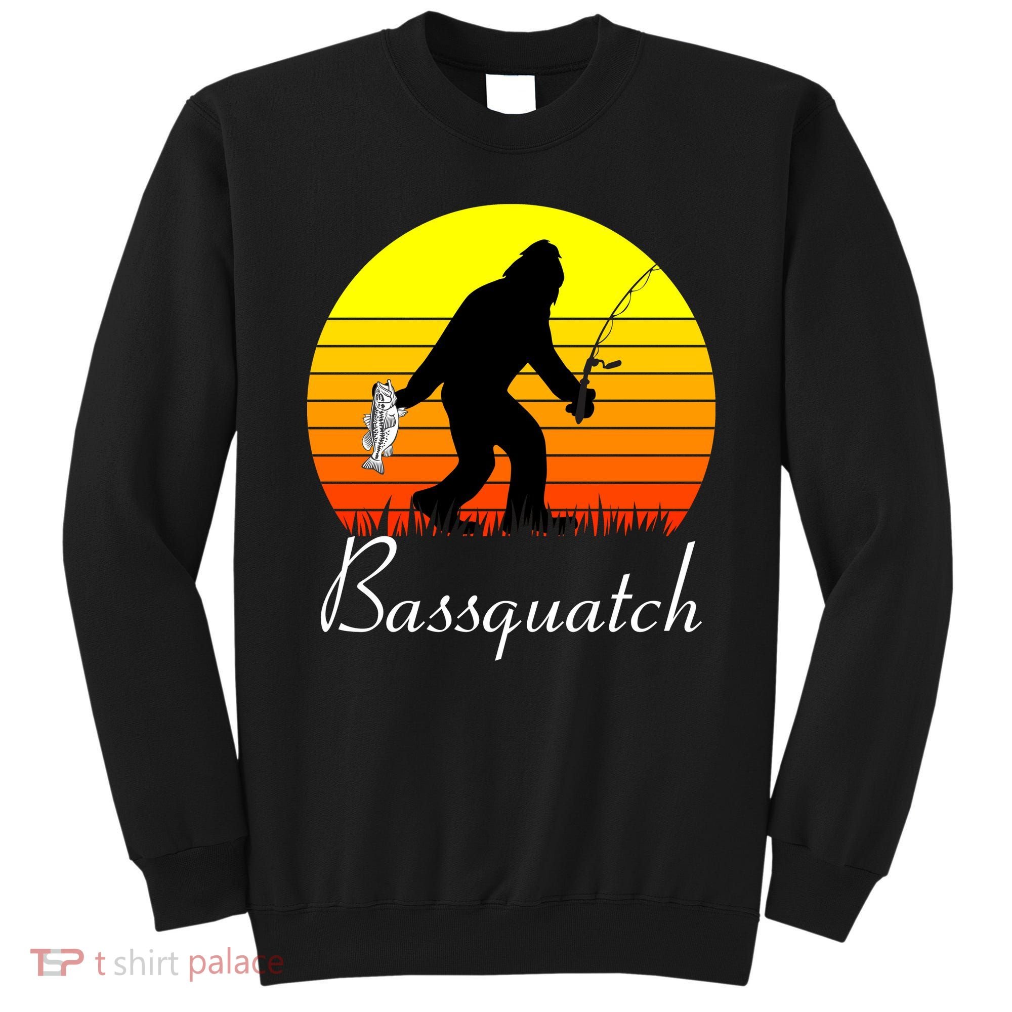 Bassquatch Bigfoot Fishing Sweatshirt