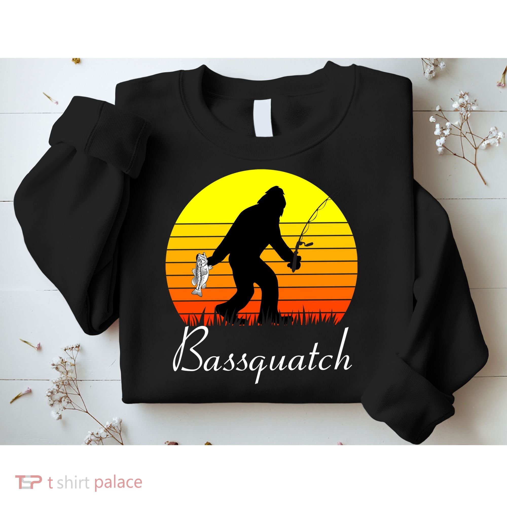 Bassquatch Bigfoot Fishing Sweatshirt