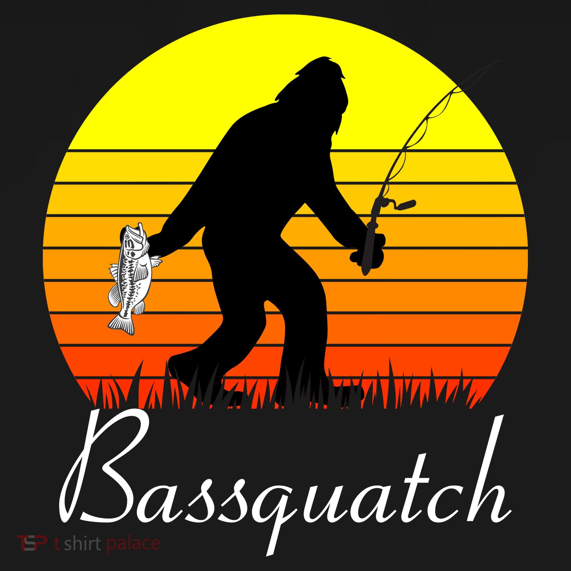 Bassquatch Bigfoot Fishing Sweatshirt