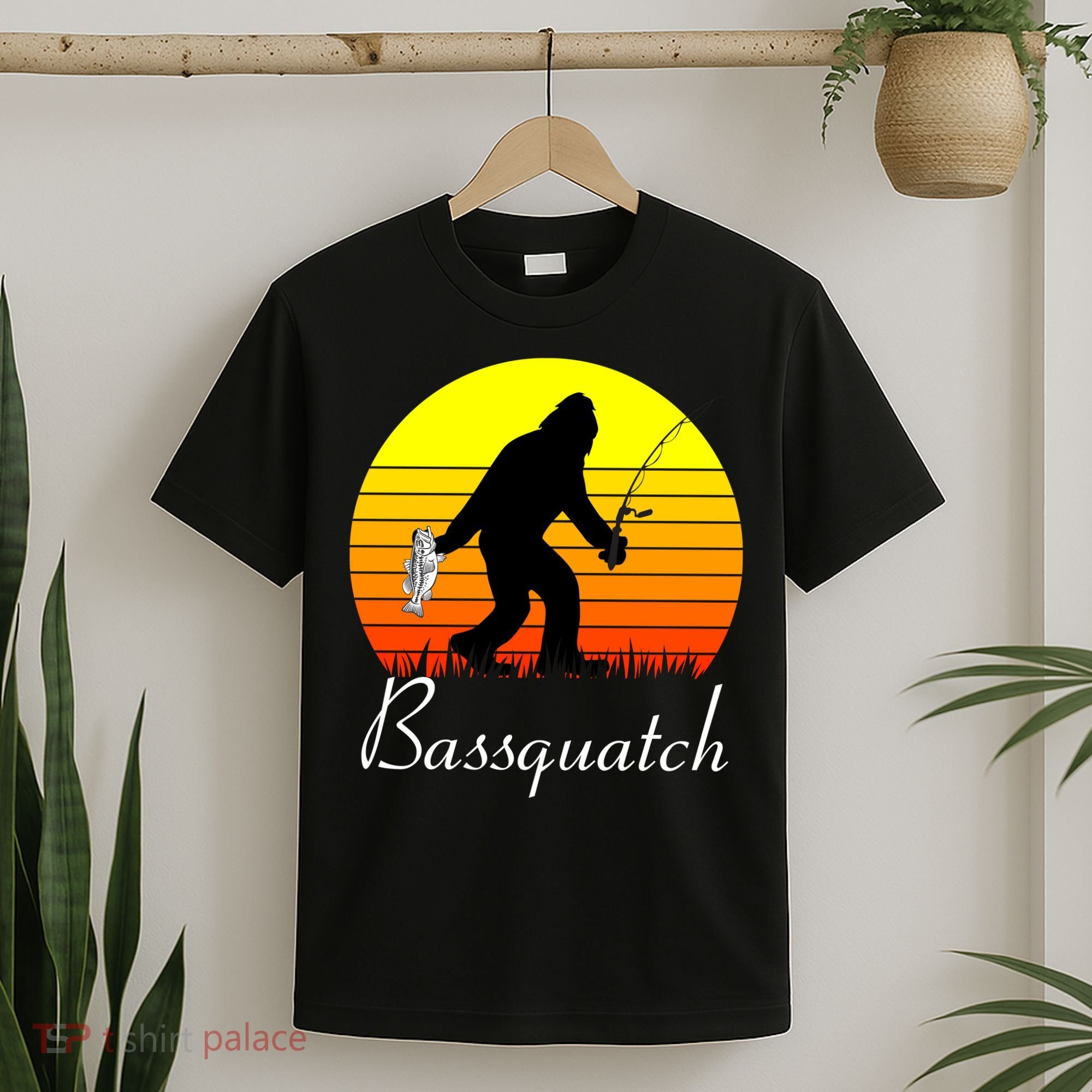 Bassquatch Bigfoot Fishing T-Shirt