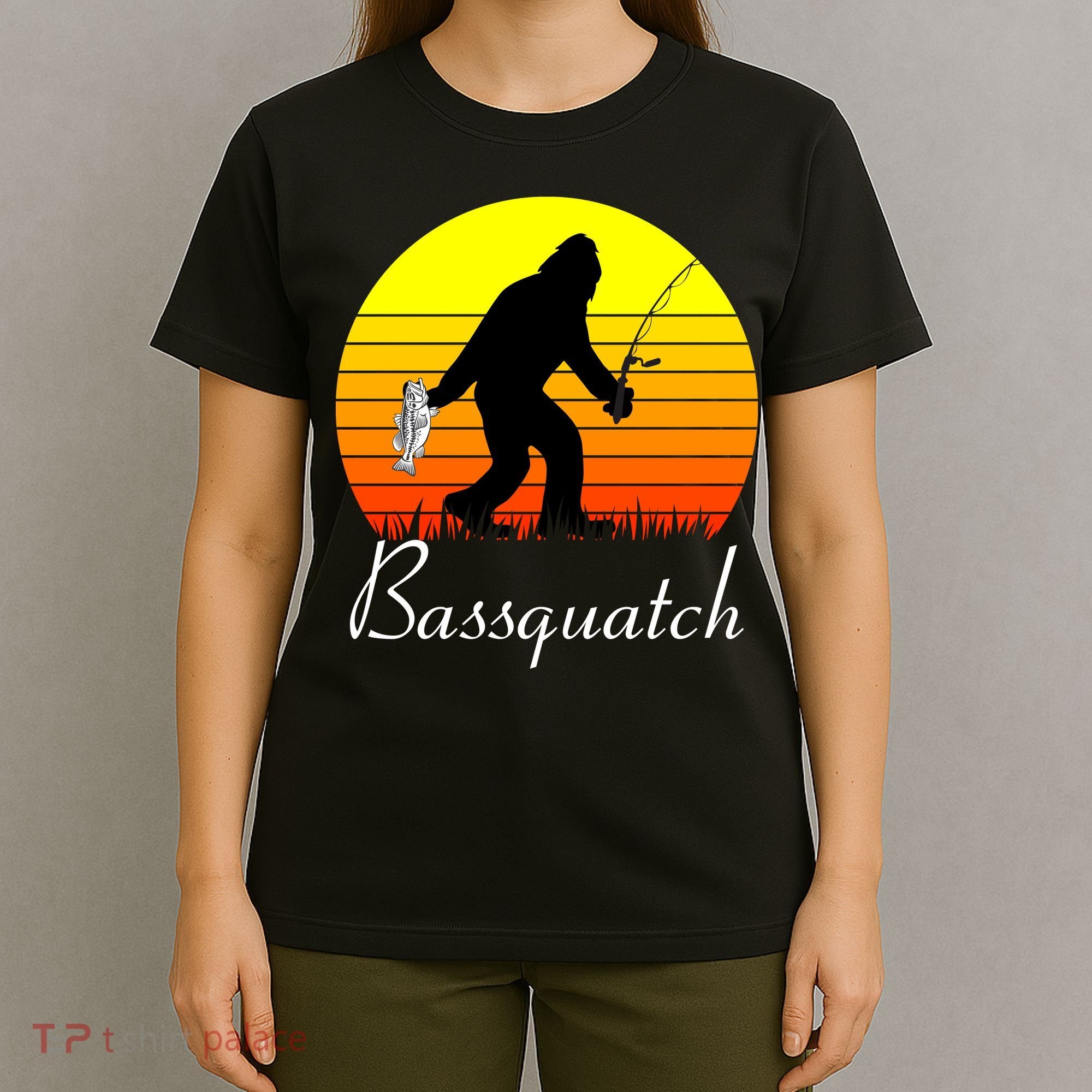Bassquatch Bigfoot Fishing T-Shirt
