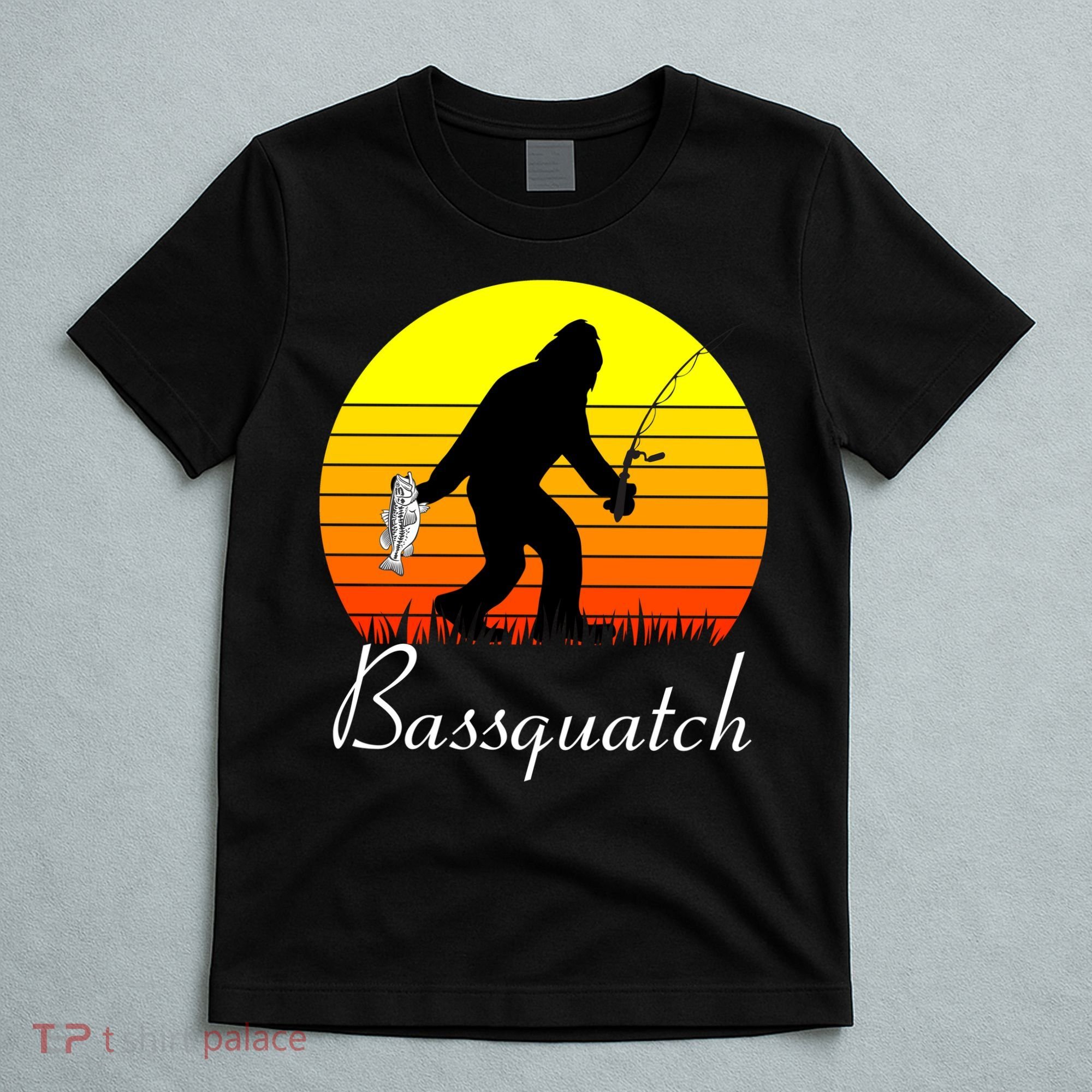 Bassquatch Bigfoot Fishing T-Shirt