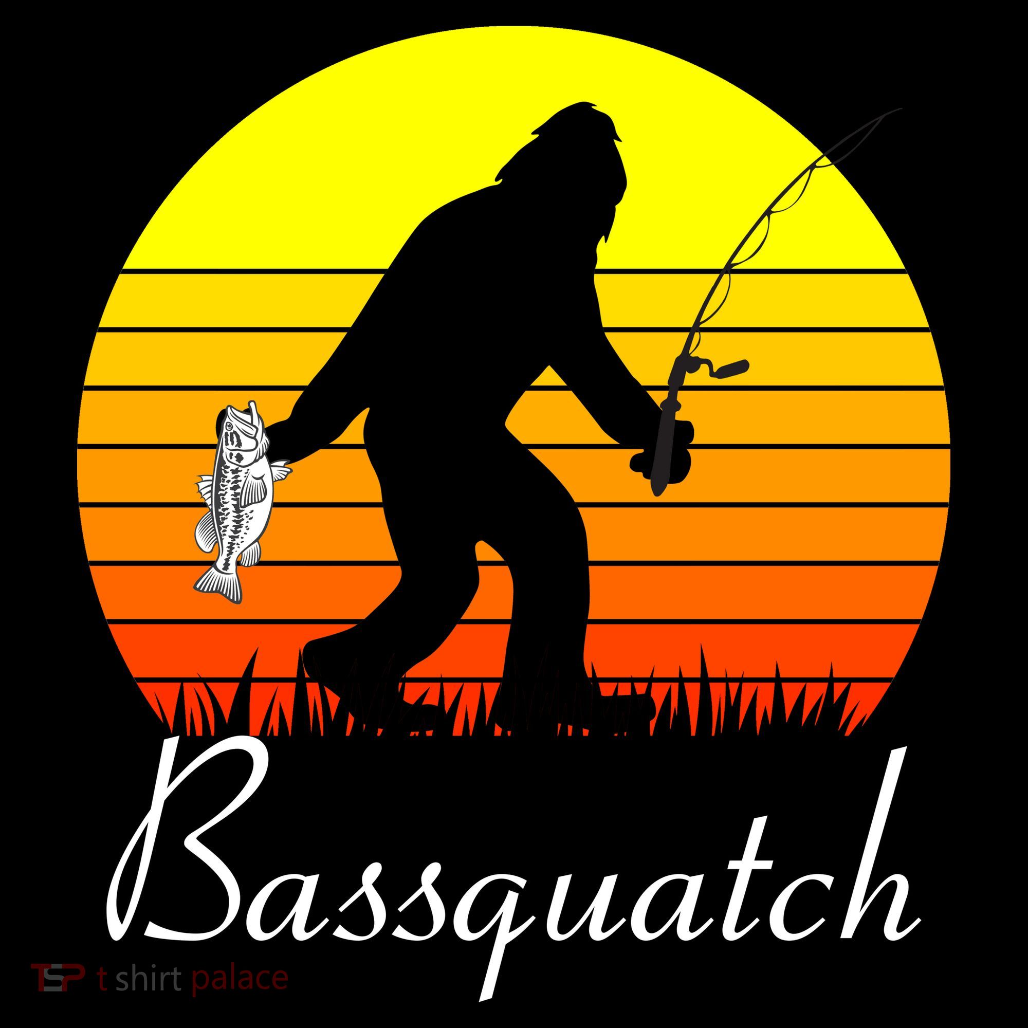 Bassquatch Bigfoot Fishing T-Shirt