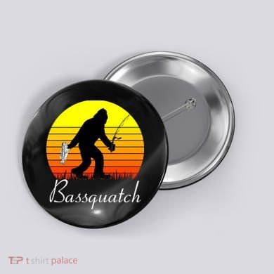 Bassquatch Bigfoot Fishing Button